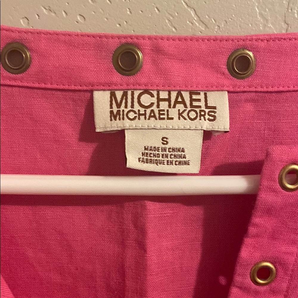 MICHAEL Michael Kors Pink Tunic with Gold Accents Woman Small - Picture 2 of 7
